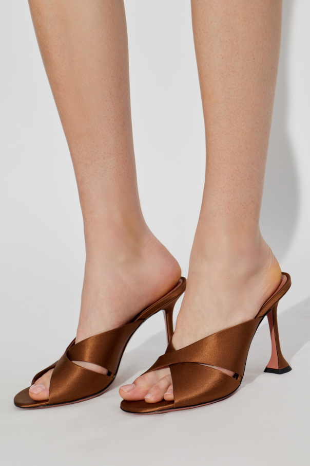 Amina Muaddi Satin heeled mules 'Salma'