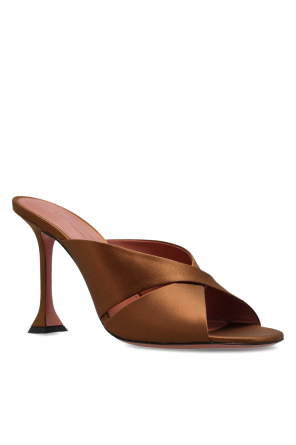 Amina Muaddi Satin heeled mules 'Salma'