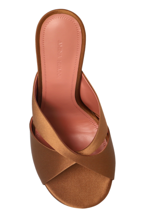 Amina Muaddi Satin heeled mules 'Salma'