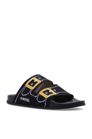 marni leather marni leather panelled low-top sneakers