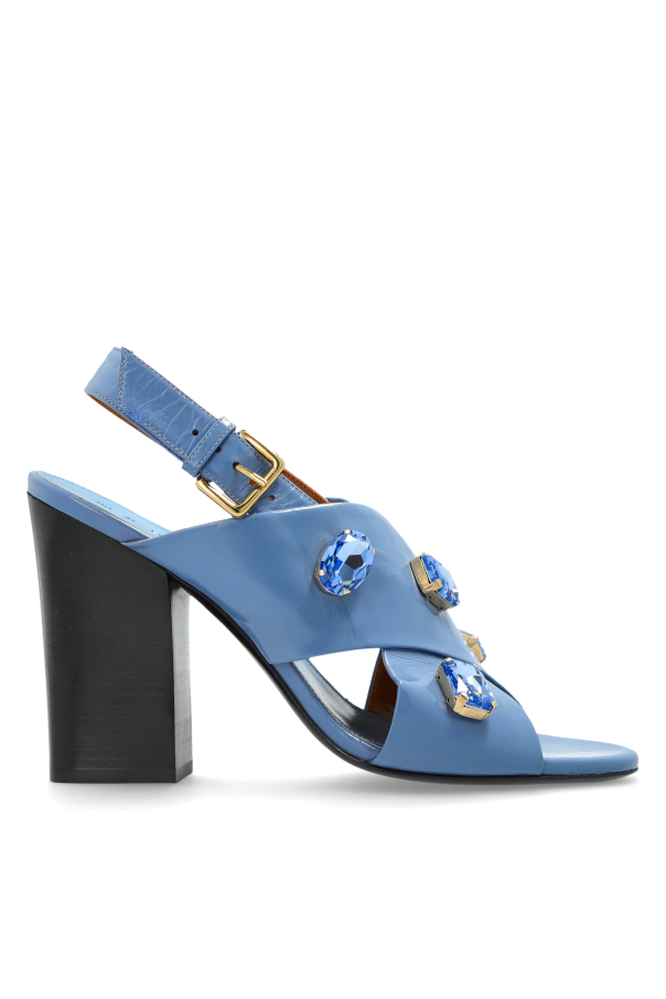 Leather heeled sandals od Marni