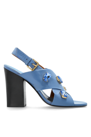 Sandalias de tacón de cuero