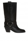 See By Chloé BLACK Logo-embossed heeled boots