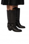 See By Chloé BLACK Logo-embossed heeled boots