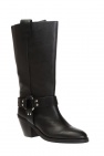See By Chloé BLACK Logo-embossed heeled boots