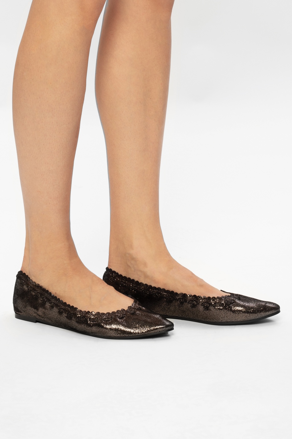 chloe leather flats