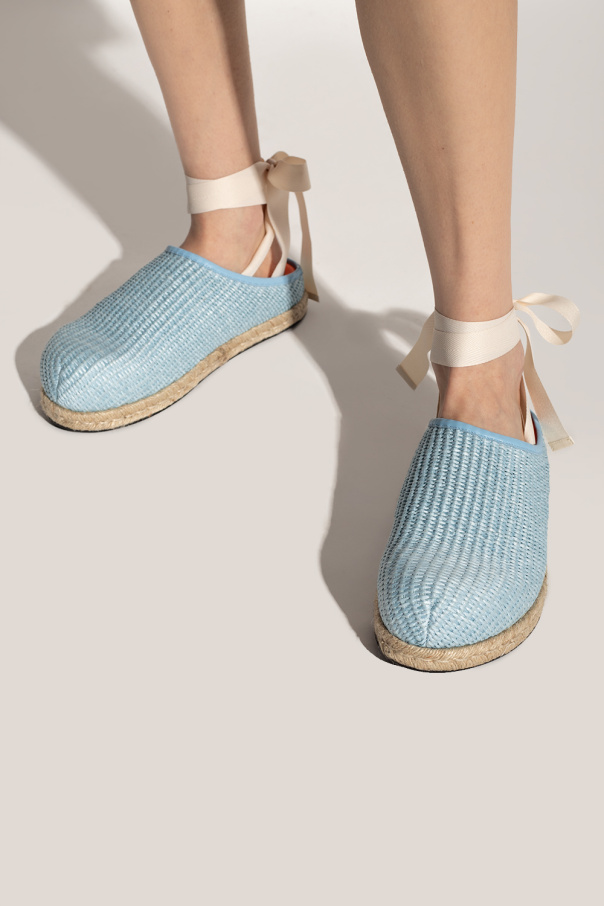marni knitted ‘Fussbett’ slides with ankle tie