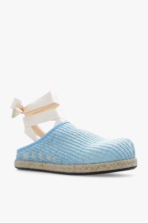 marni knitted ‘Fussbett’ slides with ankle tie
