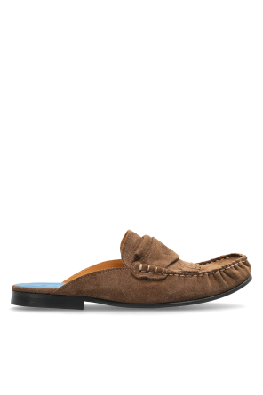 Leather slides