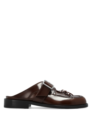 Leather slides