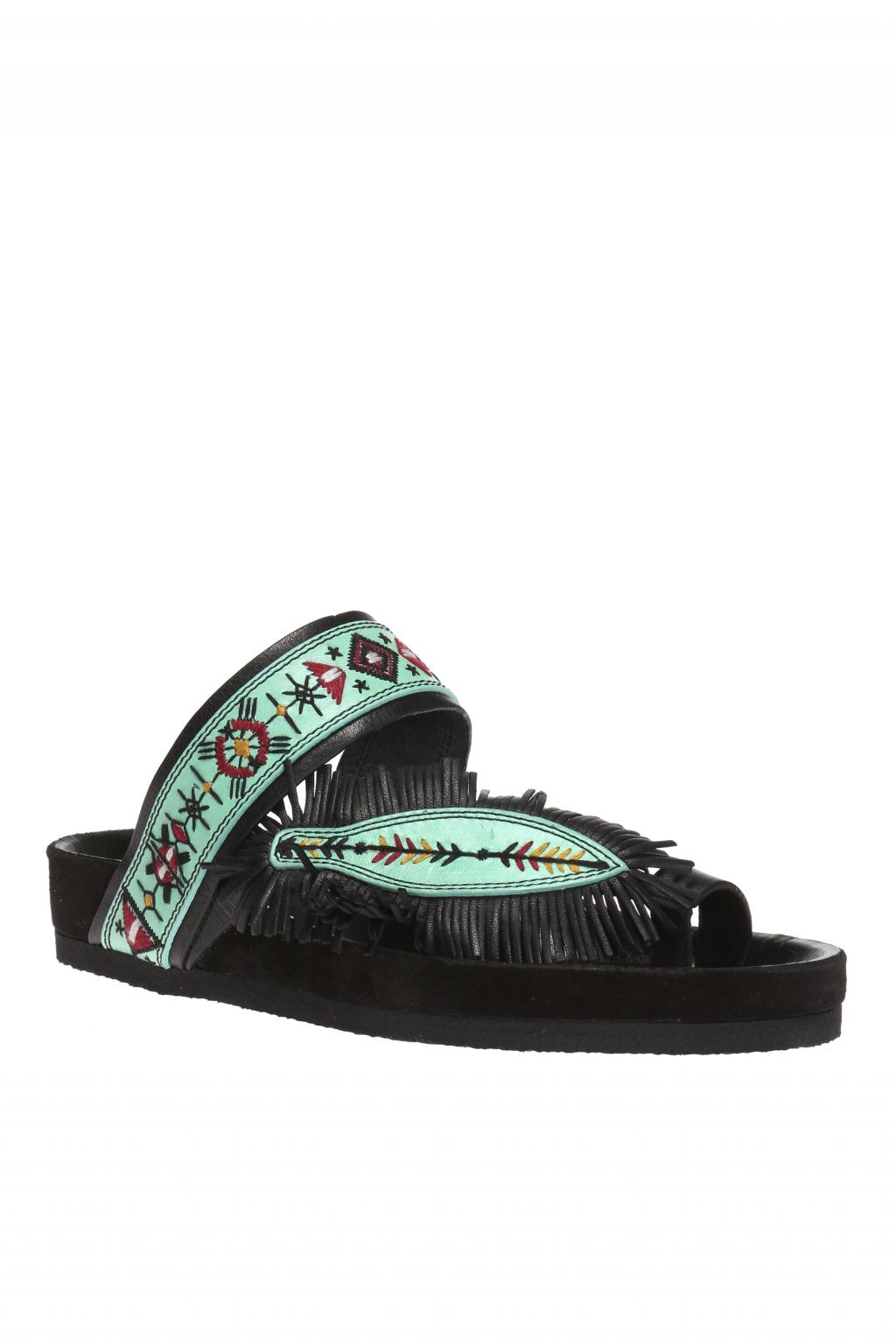 Isabel Marant 'Ebann' fringed slide sandals Shoes | Vitkac