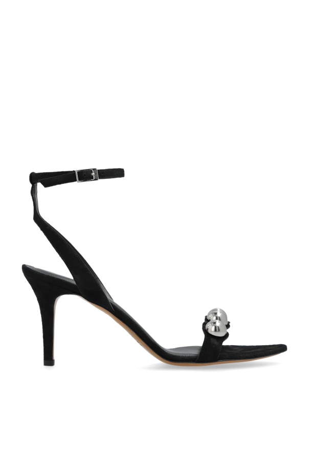 Isabel Marant Zamszowe sandały na obcasie ‘Vilja’