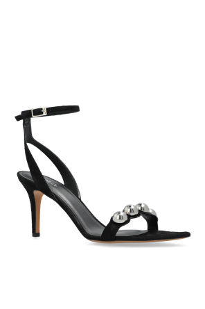 Isabel Marant Zamszowe sandały na obcasie ‘Vilja’