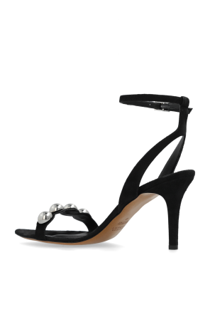 Isabel Marant Zamszowe sandały na obcasie ‘Vilja’