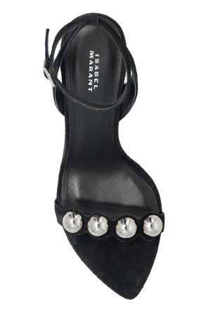 Isabel Marant Zamszowe sandały na obcasie ‘Vilja’