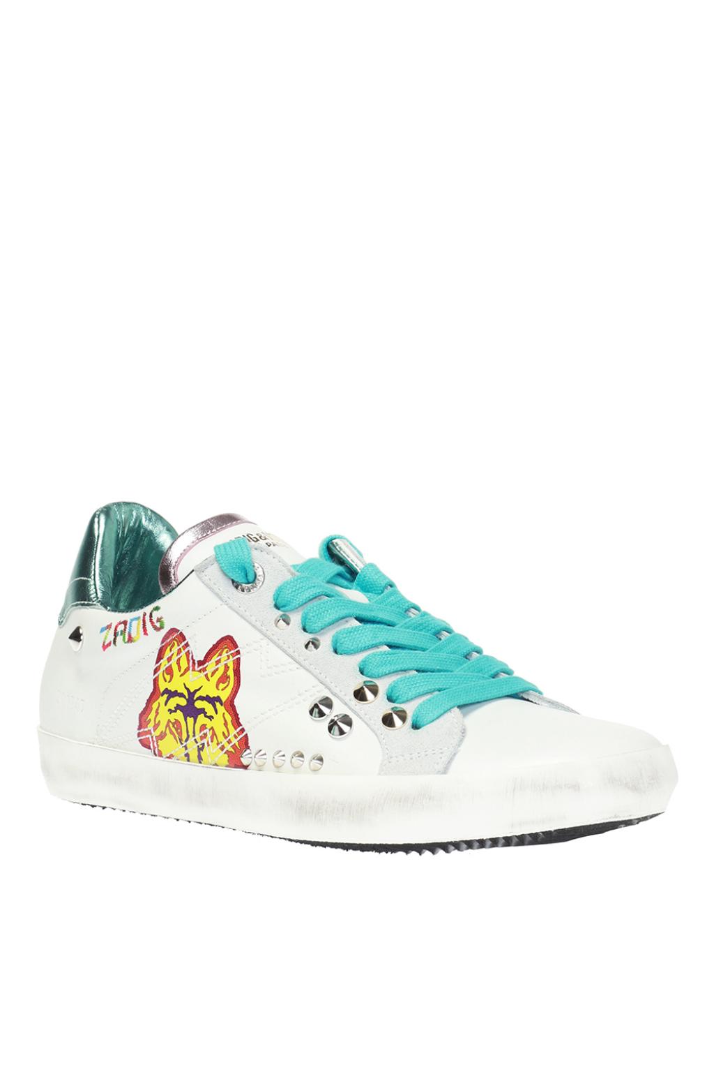 Zadig & Voltaire Logo-print Leather Sneakers in Pink