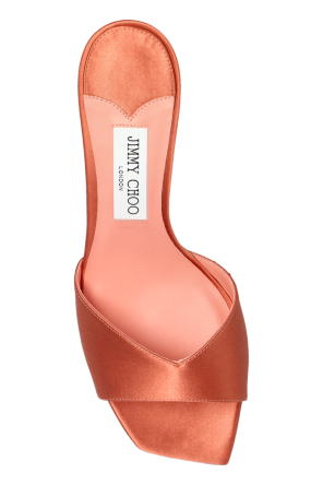 Jimmy Choo "Skye" satin heeled mules