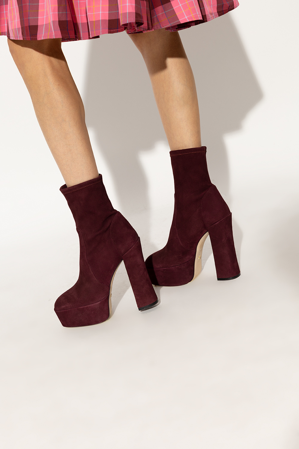 Stuart Weitzman ‘Skyhigh’ suede platform ankle boots