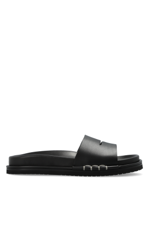 Leather slides