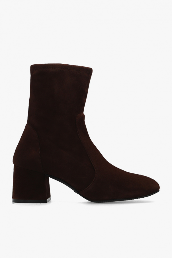 Stuart Weitzman ‘Sleek’ suede heeled ankle boots