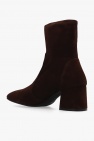 Stuart Weitzman BROWN ‘Sleek’ suede heeled ankle boots