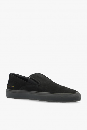 Common Projects Black leather rear zip ankle boots from