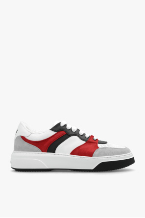 Emporio Armani Leren sneakers in wit met contrasterende rubberen logoprint