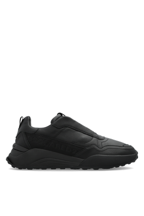 Men's 'Flow' Black Leather Sneakers by DSQUARED2