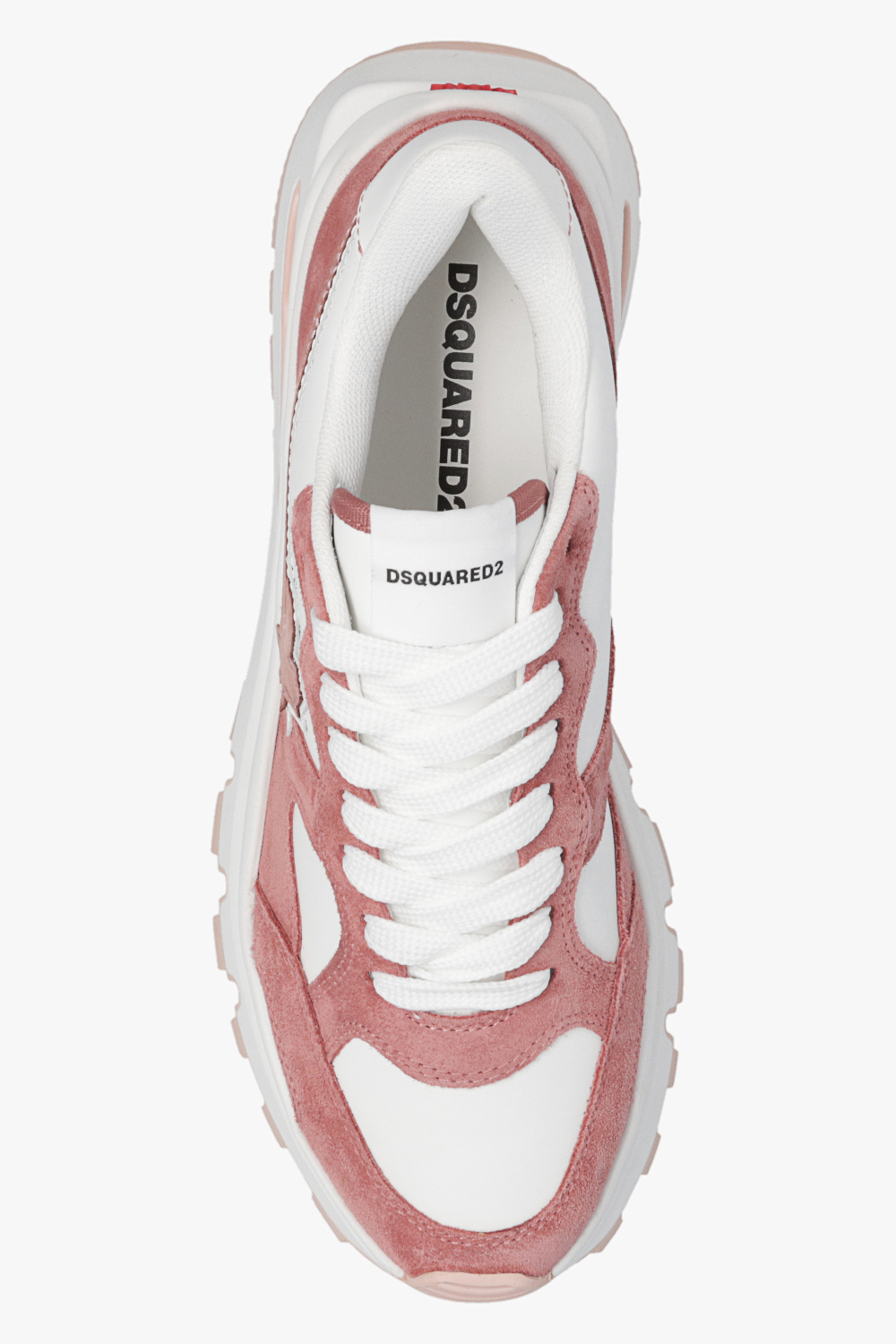 DSquared² Run Sneakers In Suede And Gray And Pink Fabric in White