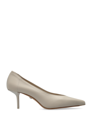 Leather heeled shoes