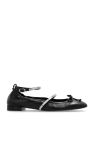 Stuart Weitzman BLACK Leather ballet flats `Stefanie`