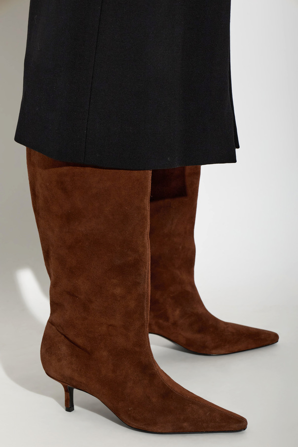 BLACK SUEDE STUDIO ‘Sutton’ suede knee-high heeled boots