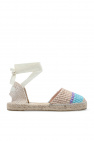 René Caovilla floral-appliqué stiletto-heel sandals White