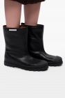 Marni BLACK Leather ankle boots with logo
