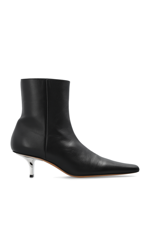 Leather heeled ankle boots od Marni