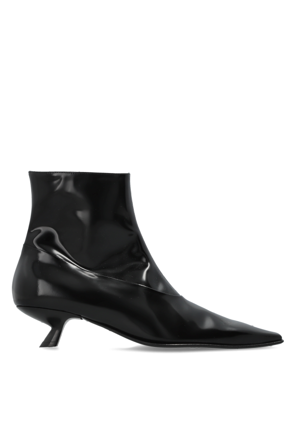 Leather heeled ankle boots od Marni