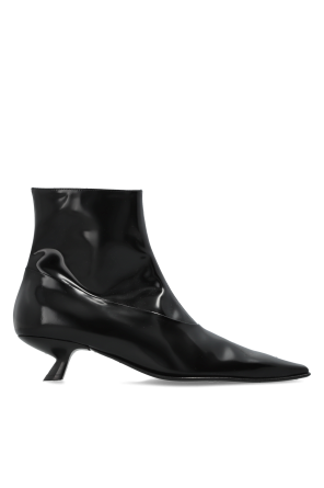 Leather heeled ankle boots