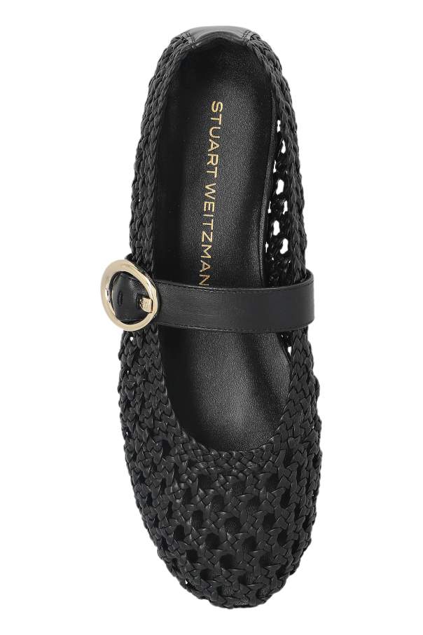 Black Leather ballet pumps Mary Jane Stuart Weitzman - Vitkac GB