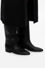 Balmain BLACK Leather knee-high boots