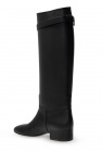 Balmain BLACK Leather knee-high boots