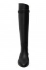 Balmain BLACK Leather knee-high boots
