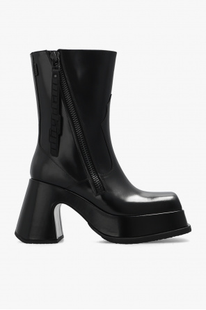 Dee Ocleppo houndstooth-trim leather ankle boots