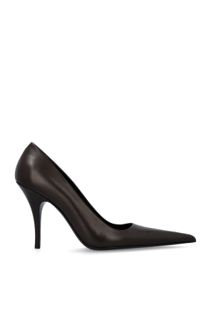 Leather high heels