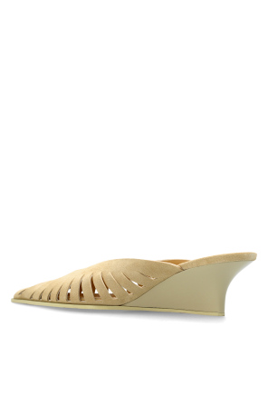 Iro Wedge Heel Mules "Fauve"