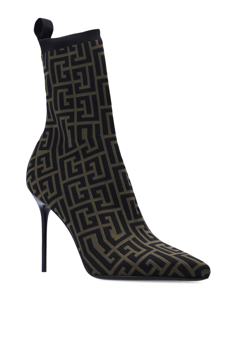balmain belt Heeled ankle boots with sock