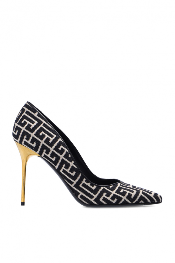 balmain cardholder Stiletto pumps with logo