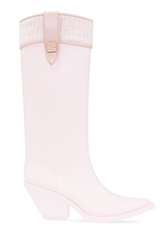 balmain head-to-toe ‘Tess’ logo-embellished rain boots