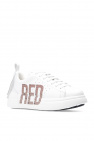 Red FUR valentino Sneakers with logo