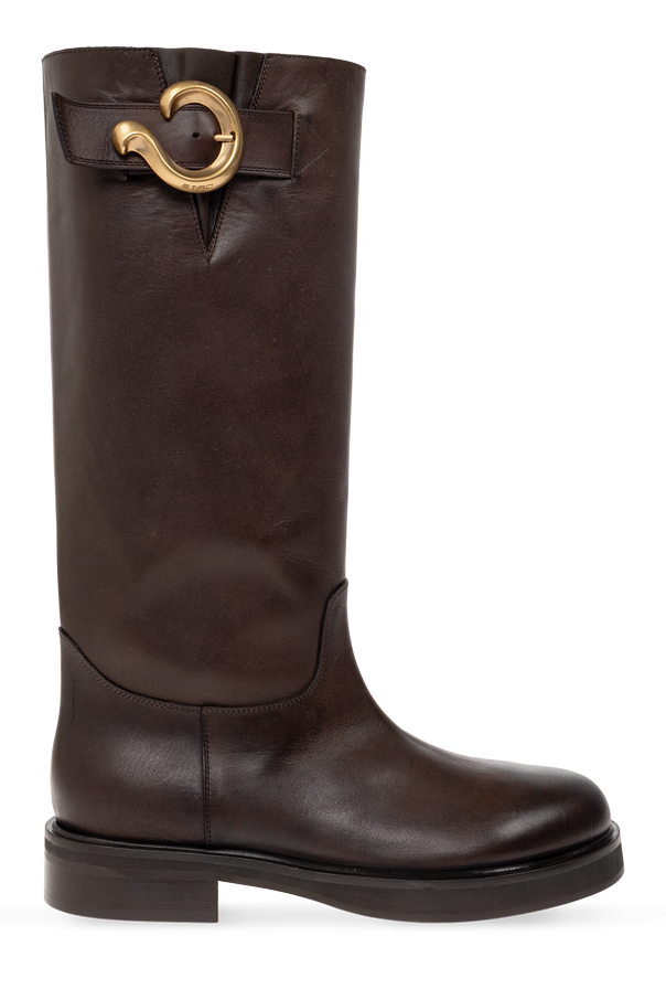 Leather boots with a buckle od Etro