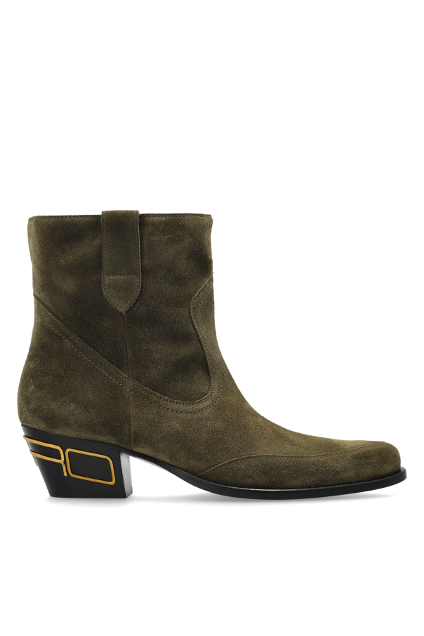 Suede heeled ankle boots od Etro
